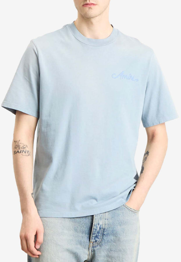 Amiri Bleached Bandana T-shirt Light Blue AMJYTE1197_BLUE