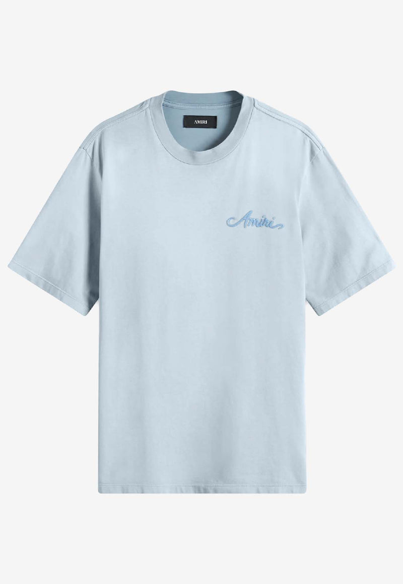 Amiri Bleached Bandana T-shirt Light Blue AMJYTE1197_BLUE