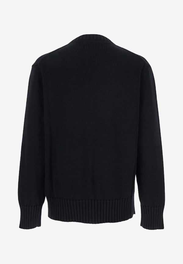 Amiri Hollywood Crewneck Sweater Black AMKNCW1094_BLACK
