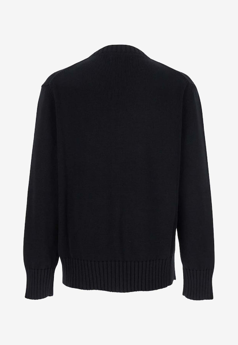 Amiri Hollywood Crewneck Sweater Black AMKNCW1094_BLACK