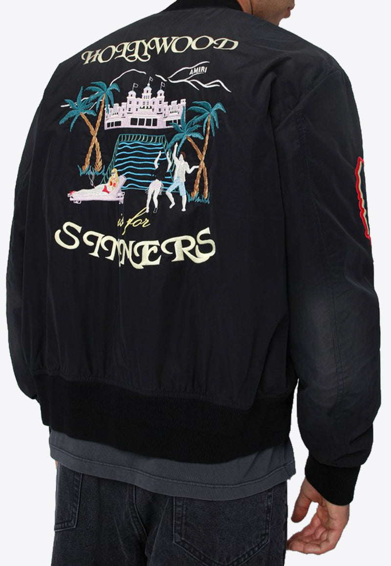 Amiri Zip-Up Bomber Jacket  Black AMOUBB1051NY/R_AMIRI-001