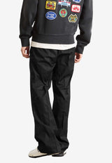 Amiri Logo Print Straight Pants Black AMPACA1047_BLACK