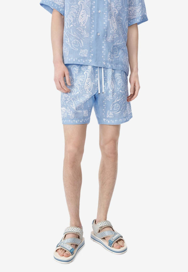 Amiri Bandana Print Shorts AMSHCA1040LIGHT BLUE