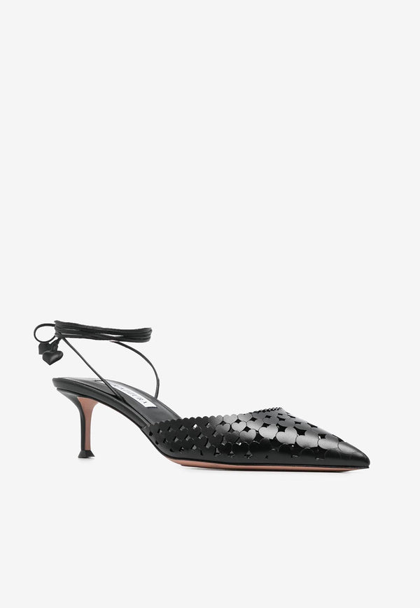 Aquazzura Amourose 50 Leather Pumps AMSMIDP0-PTN000 BLACK