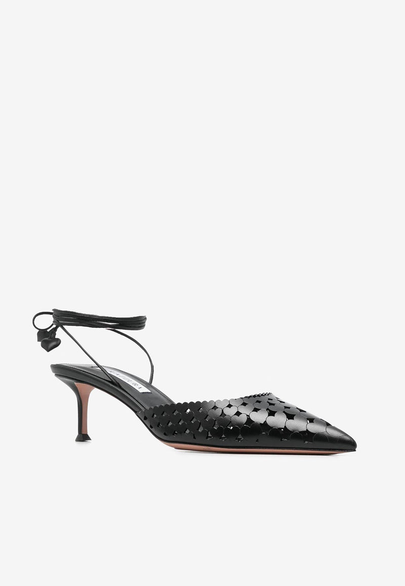 Aquazzura Amourose 50 Leather Pumps AMSMIDP0-PTN000 BLACK