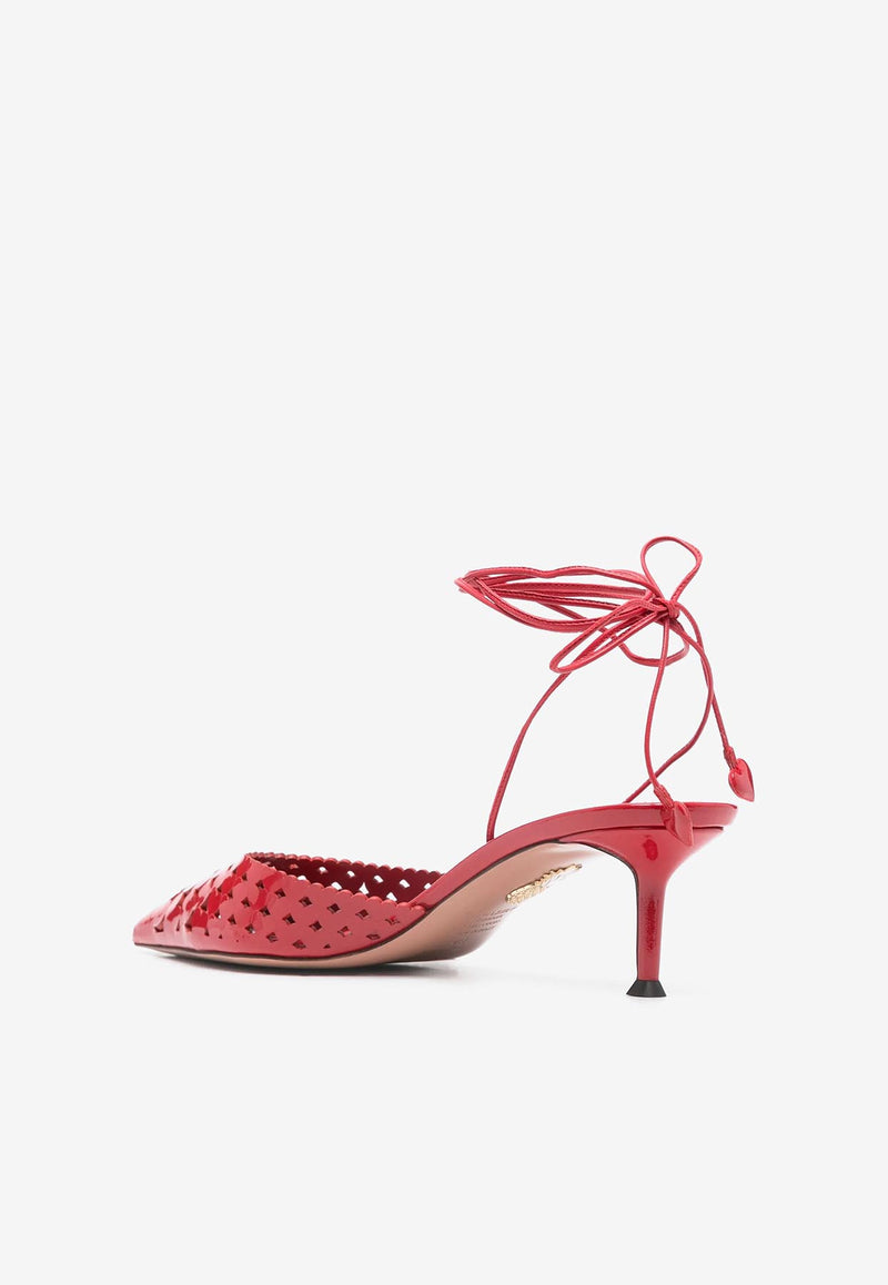 Aquazzura Amourose 50 Leather Openwork Pumps AMSMIDP0-PTNF00 LIPSTICK