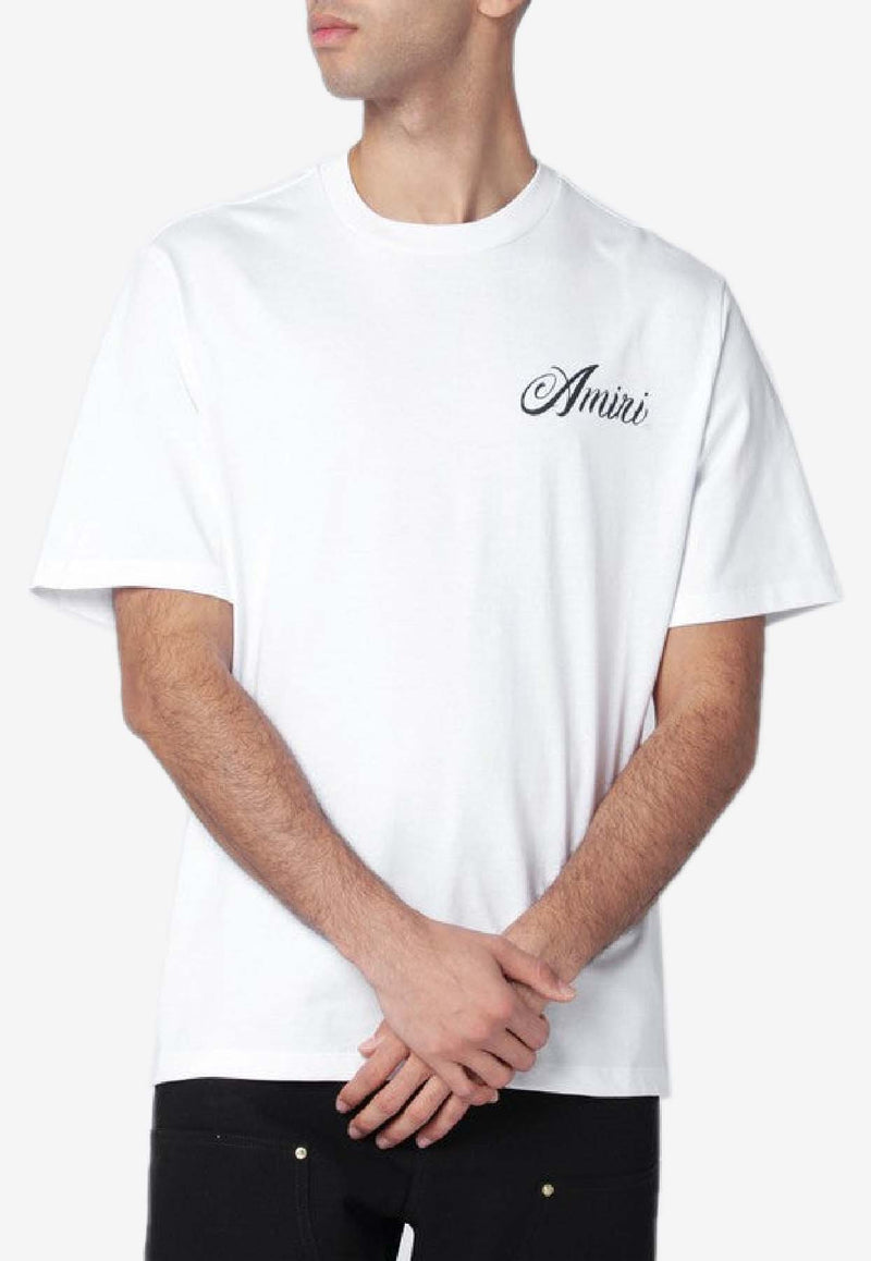Amiri Logo Print Crewneck T-shirt White AMTOJR1010CO/S_AMIRI-100