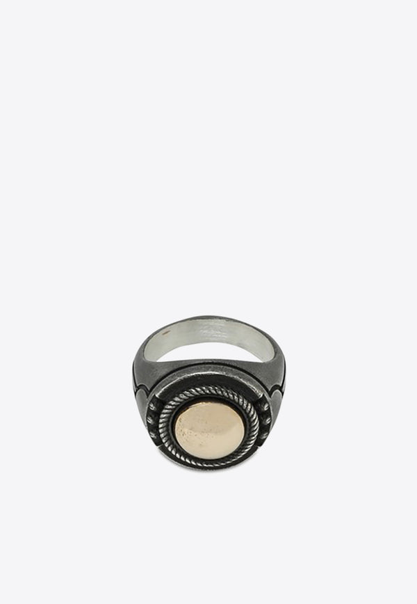 Nove25 Geometric Frieze Signet Ring ANE00381BR/1_NOV25-BR