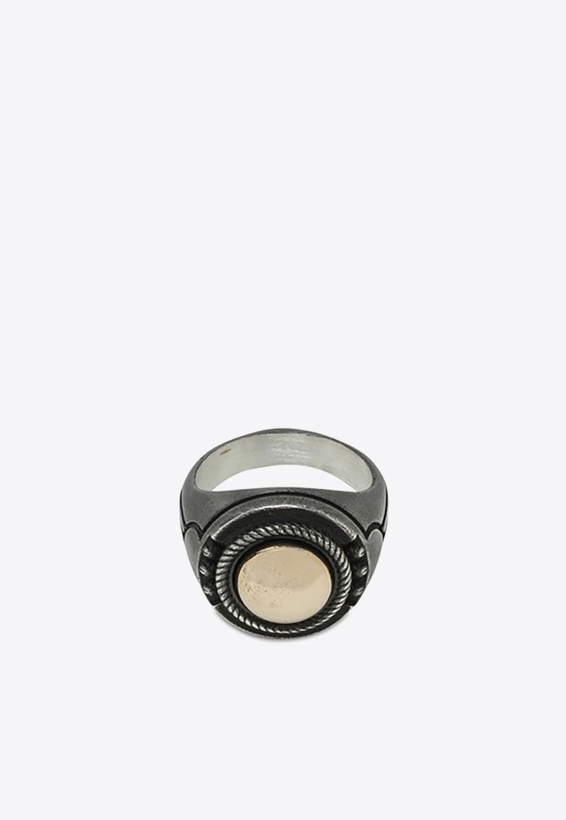 Nove25 Geometric Frieze Signet Ring ANE00381BR/1_NOV25-BR