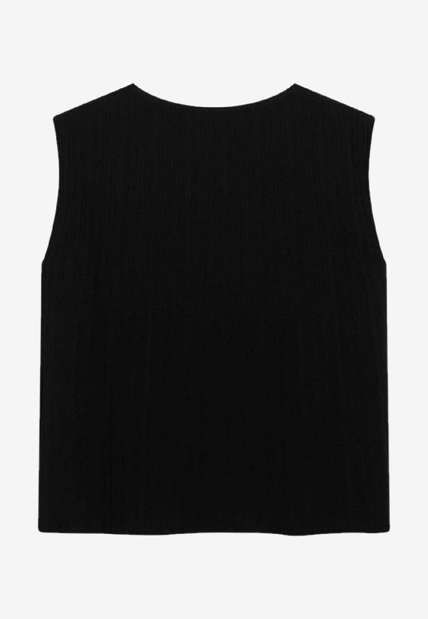 Weekend Max Mara Antiope Plisse Knit Tank Top Black ANTIOPECO/R_MAXMW-007