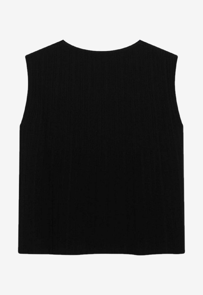 Weekend Max Mara Antiope Plisse Knit Tank Top Black ANTIOPECO/R_MAXMW-007