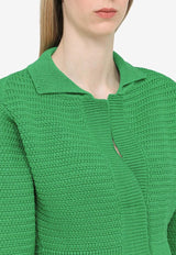 Art Essay Nova Crochet Knit Cropped Cardigan Green ANV5500CO/M_ARTES-276