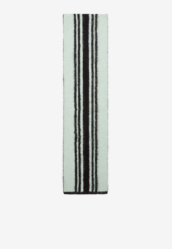 Casablanca Striped Wool-Blend Scarf Monochrome APF25ACC24101_BLACK