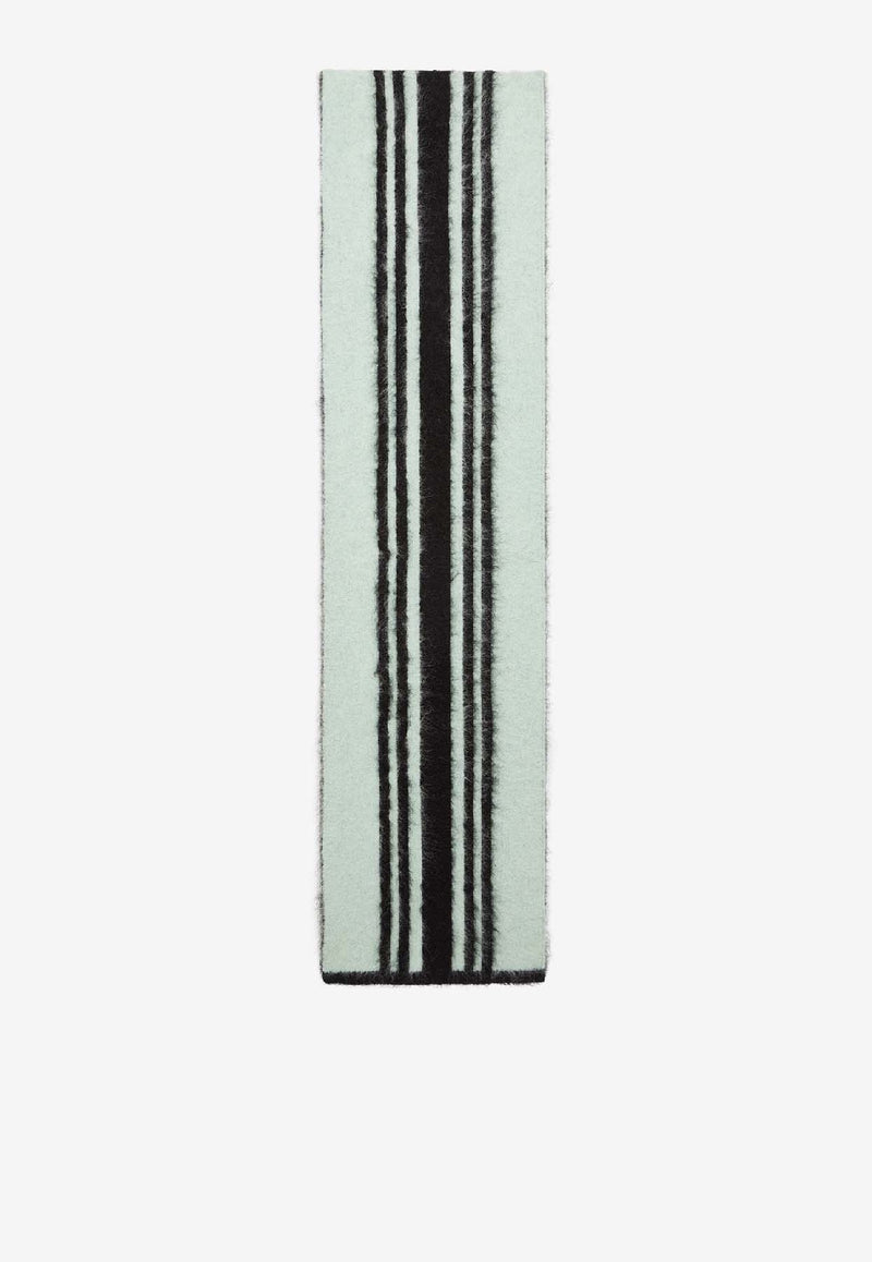 Casablanca Striped Wool-Blend Scarf Monochrome APF25ACC24101_BLACK