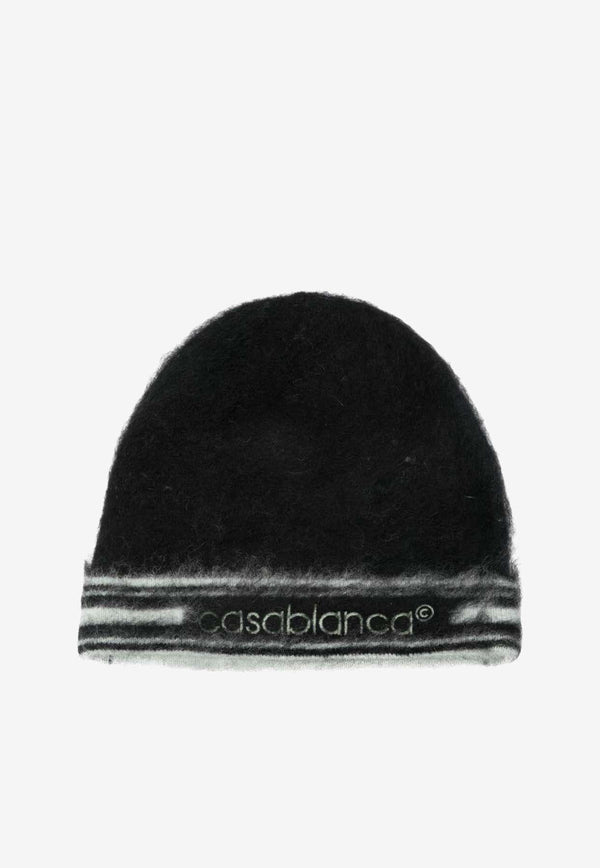 Casablanca Mohair Knitted Beanie Black APF25HAT08501_BLACK