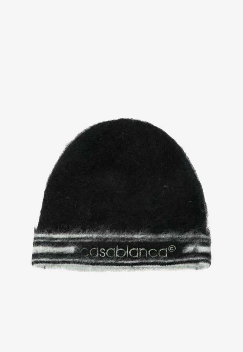 Casablanca Mohair Knitted Beanie Black APF25HAT08501_BLACK