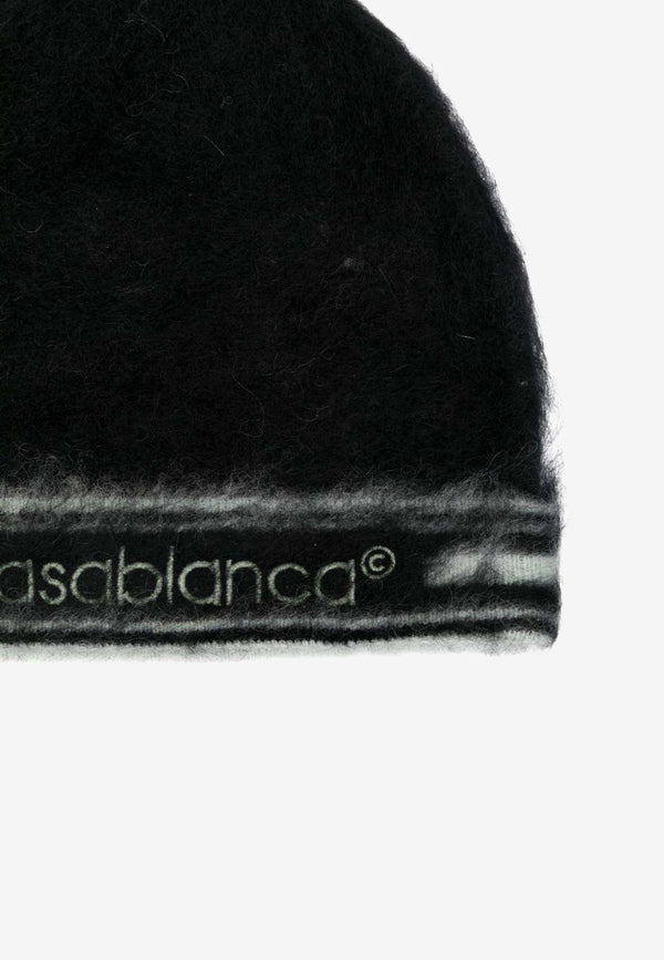 Casablanca Mohair Knitted Beanie Black APF25HAT08501_BLACK