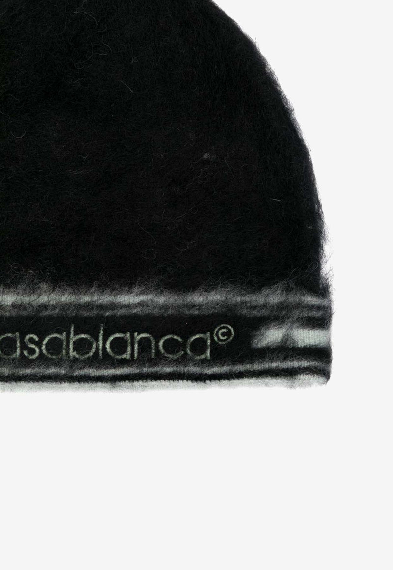 Casablanca Mohair Knitted Beanie Black APF25HAT08501_BLACK