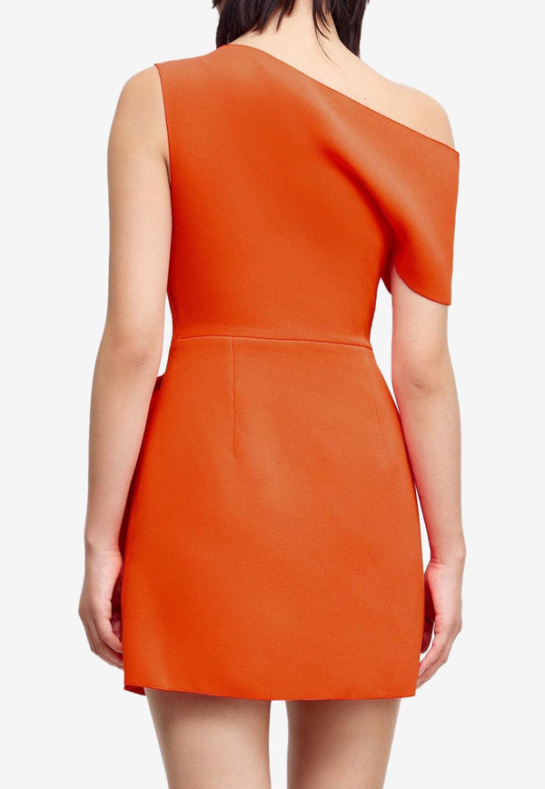 Acler Eddington Draped Mini Dress Orange