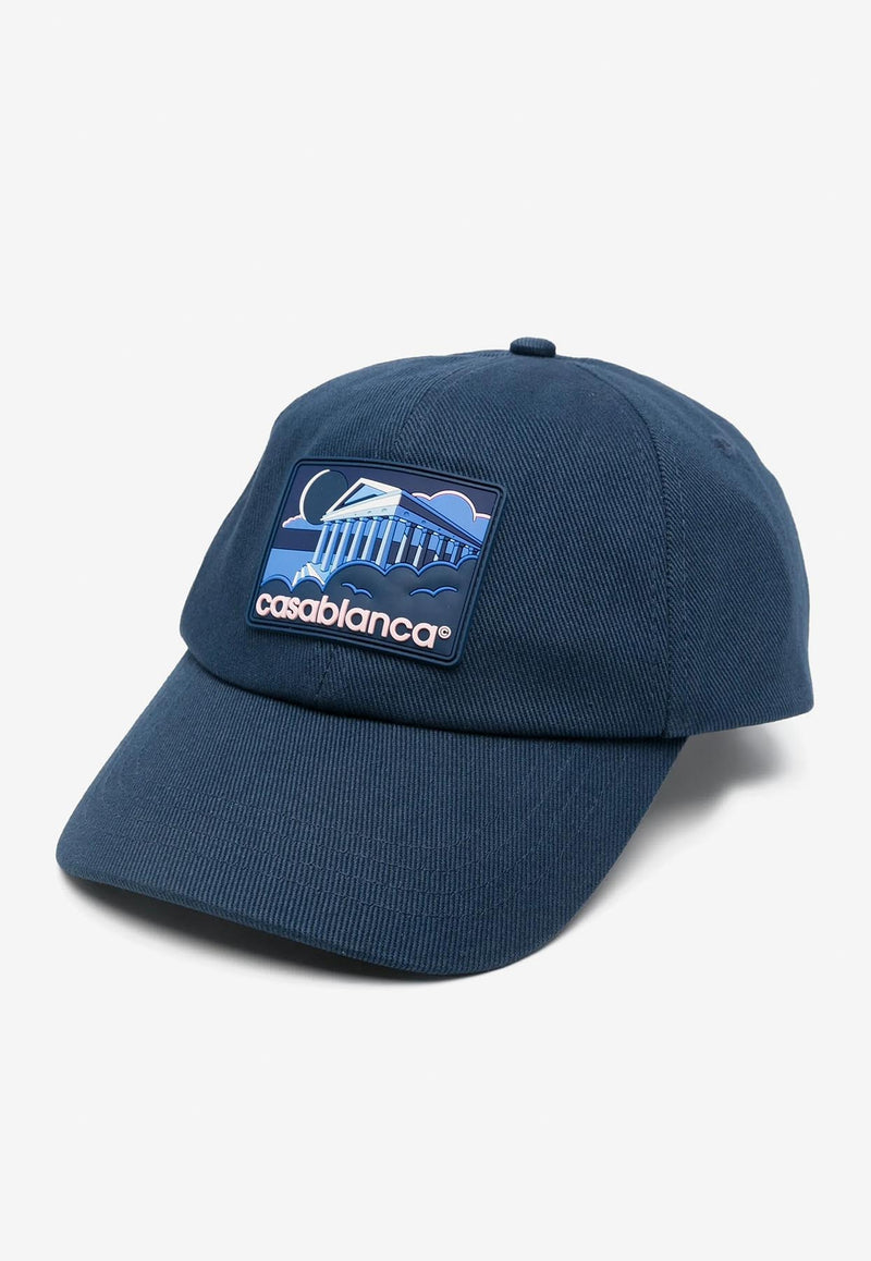 Casablanca Greek Temple Patch Baseball Cap Navy APS25-HAT-002-03_NAVY