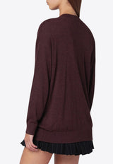 Isabel Marant Cosima V-neck Sweater Burgundy APU0717FAB1L05I/R_ISAMA-80BY