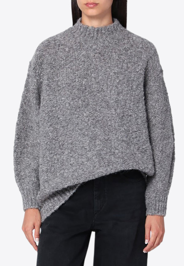 Isabel Marant Mock Neck Sweater in Alpaca-Blend Gray APU0760FAC3L07I/R_ISAMA-02GY