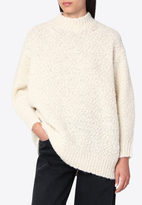 Isabel Marant Mock Neck Sweater in Alpaca-Blend Ecru APU0760FAC3L07I/R_ISAMA-23EC
