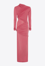 Paris Georgia Aria Knitted Maxi Dress with Ruching Plum ARIAD002-PLM_PLUM