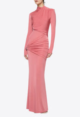 Paris Georgia Aria Knitted Maxi Dress with Ruching Plum ARIAD002-PLM_PLUM