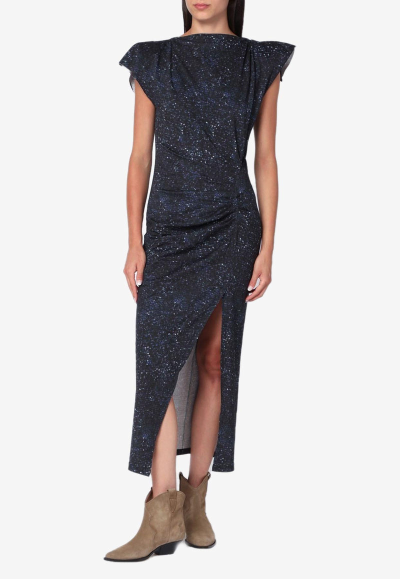 Isabel Marant Nadela Glittered Midi Dress Midnight Blue ARO0307FAC3N03I/R_ISAMA-30FN
