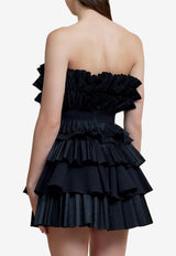 Acler Elsher Pleated Ruffle Mini Dress AS2307100D-BLACKBLACK
