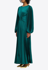 Acler Norseman Pleated Satin Maxi Dress Green AS2307110D-D1-F1-MYRTLEGREENGREEN