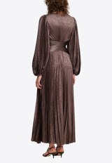 Acler Norseman Pleated Satin Maxi Dress Brown AS2307110D-D1-F2-COFFEEMETALLICBROWN