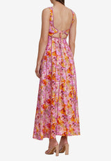 Acler Hansley Floral Midi Dress AS2310021D-PRT-LOTUSPINK MULTI
