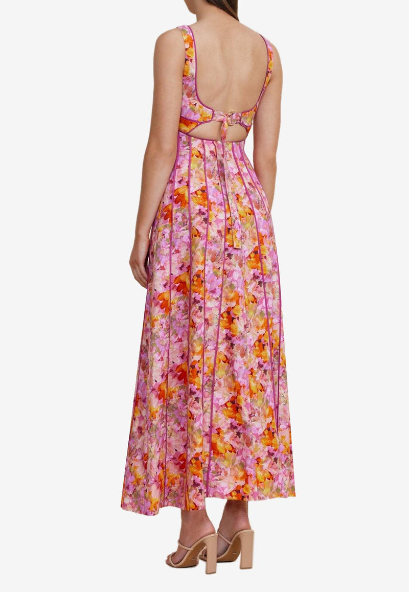 Acler Hansley Floral Midi Dress AS2310021D-PRT-LOTUSPINK MULTI