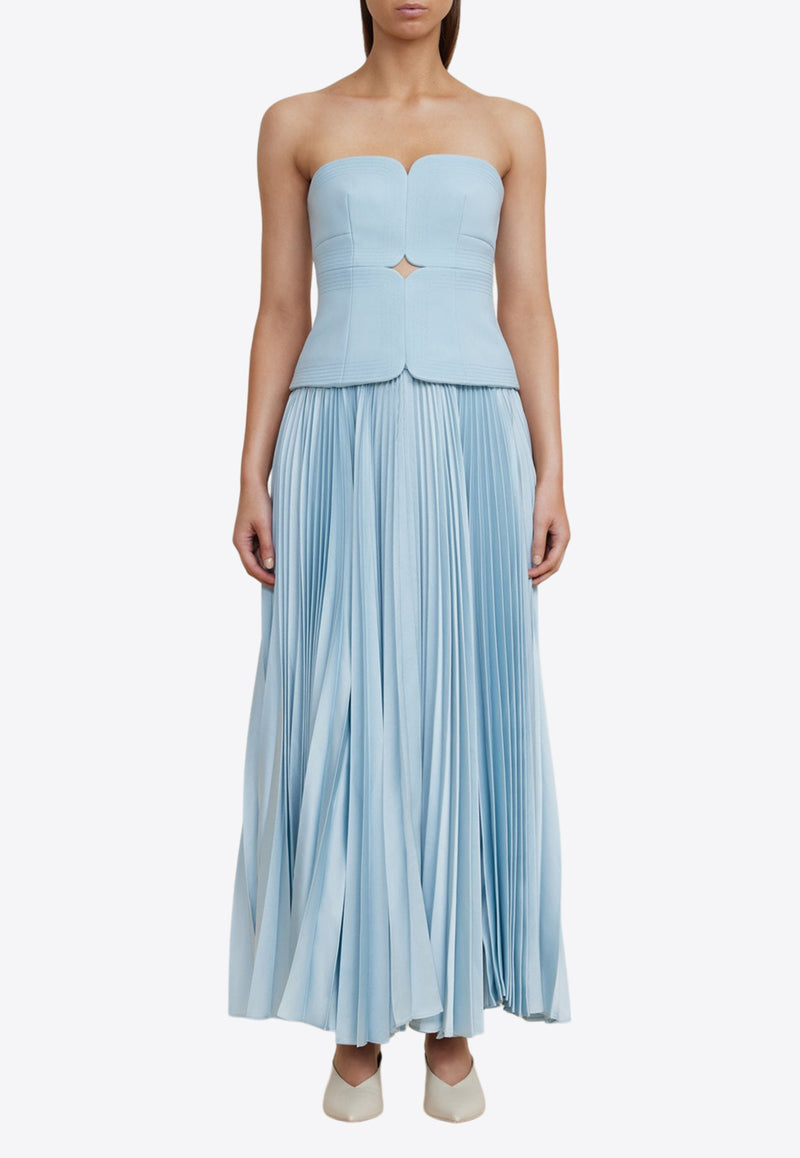 Acler Avonlea Strapless Pleated Maxi Dress AS2310094D-CELESTEBLUEBLUE