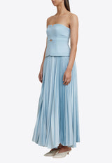 Acler Avonlea Strapless Pleated Maxi Dress AS2310094D-CELESTEBLUEBLUE