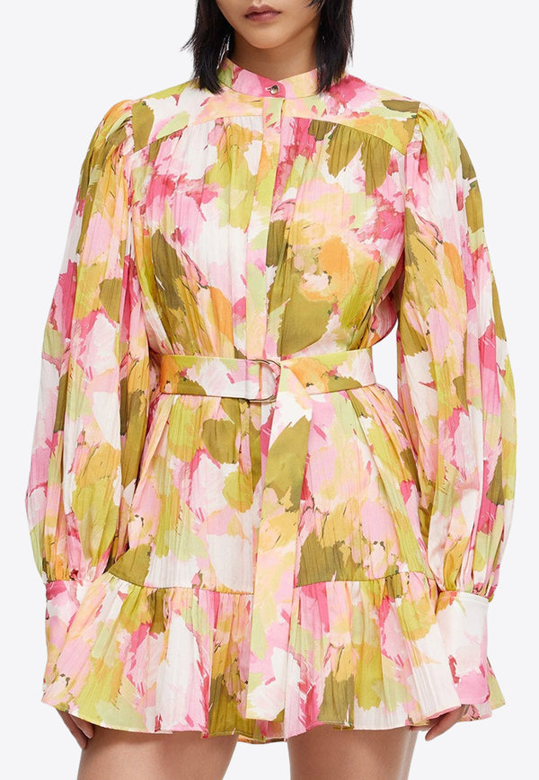 Acler Abbeywood Belted Floral Shirt Dress AS2401138D-PRT-CAMELIAPOSYMULTICOLOUR