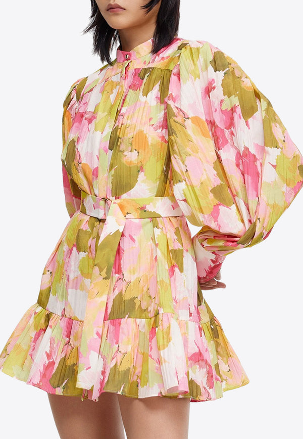 Acler Abbeywood Belted Floral Shirt Dress AS2401138D-PRT-CAMELIAPOSYMULTICOLOUR