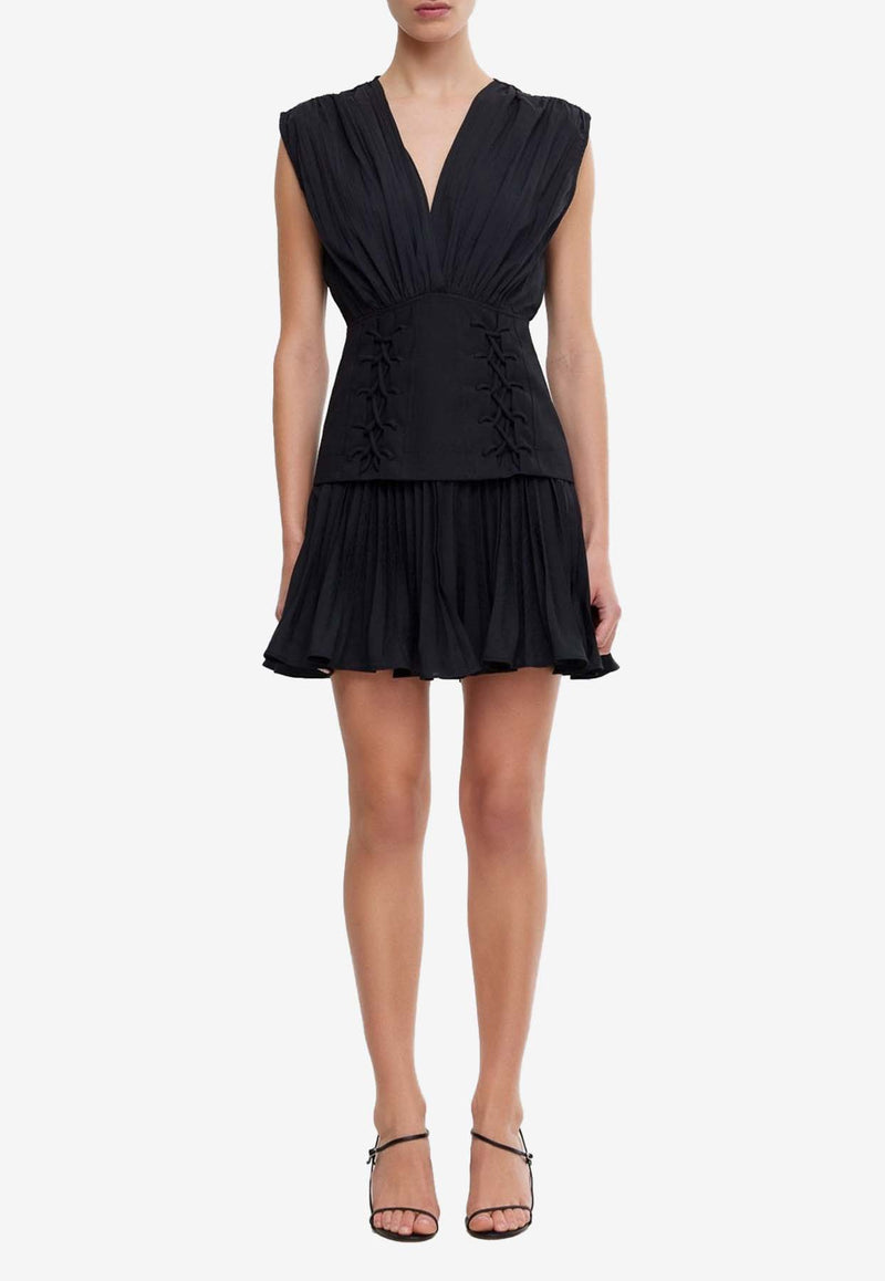 Acler Seabrook Pleated Mini Dress AS2404209D-BLACKBLACK