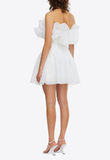 Acler Clements Strapless Ruffled Mini Dress White AS2407043D-IVORYIVORY