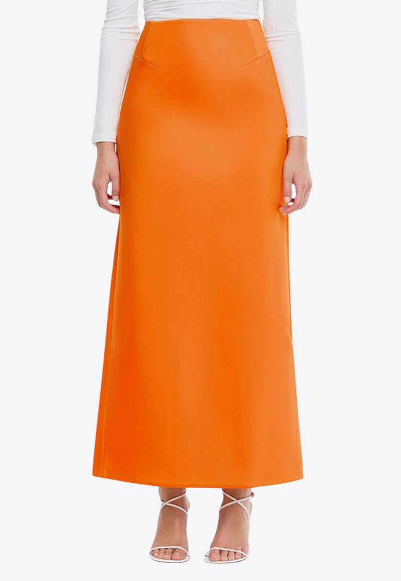 Acler Balderstone High-Waist Maxi Skirt Orange AS2407174S-F1-NEONTANGERINEORANGE