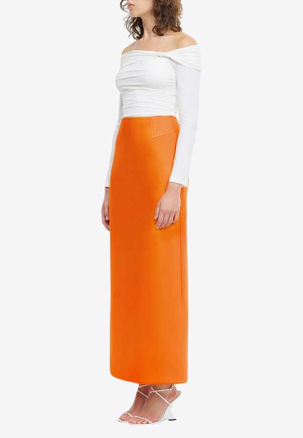 Acler Balderstone High-Waist Maxi Skirt Orange AS2407174S-F1-NEONTANGERINEORANGE