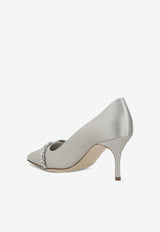 Manolo Blahnik Asapump 70 Crystal-Embellished Satin Pumps ASAPUMP 70 GREY 0334 1928-0006 Gray