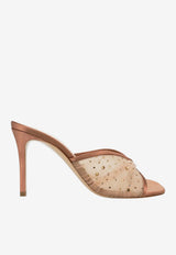 Andrea Wazen Astrid 85 Crystal Embellished Tulle Mules Brown ASTMU085STGHBWN-PS26_BROWN