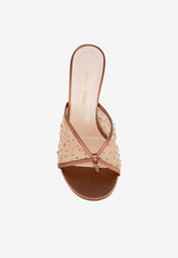 Andrea Wazen Astrid 85 Crystal Embellished Tulle Mules Brown ASTMU085STGHBWN-PS26_BROWN