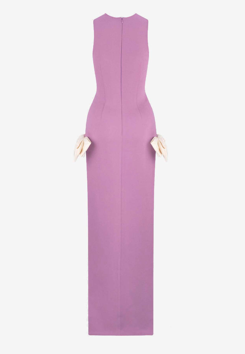 Atoir Jana Bow Embellished Maxi Dress Purple AT230859LILAC/LAVENDAR