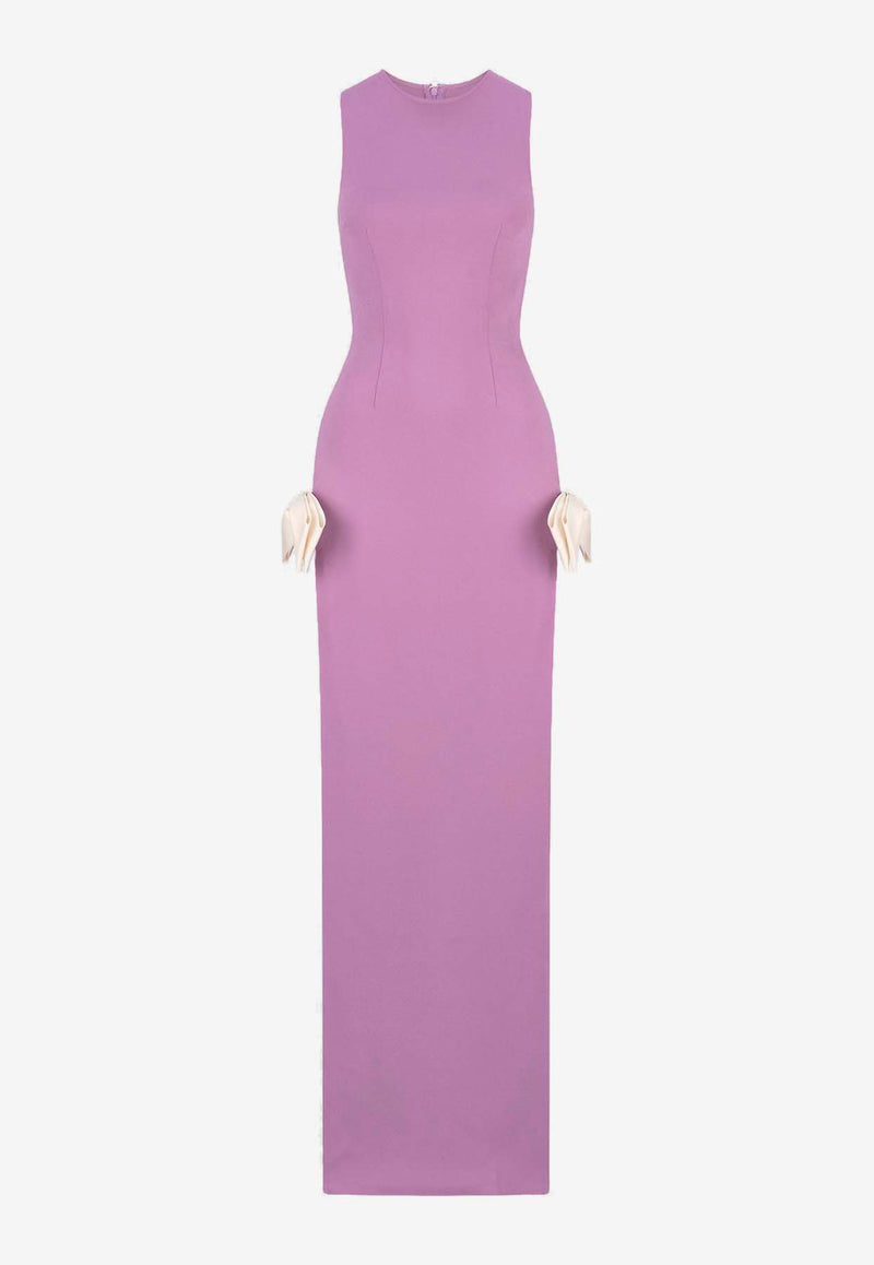 Atoir Jana Bow Embellished Maxi Dress Purple AT230859LILAC/LAVENDAR