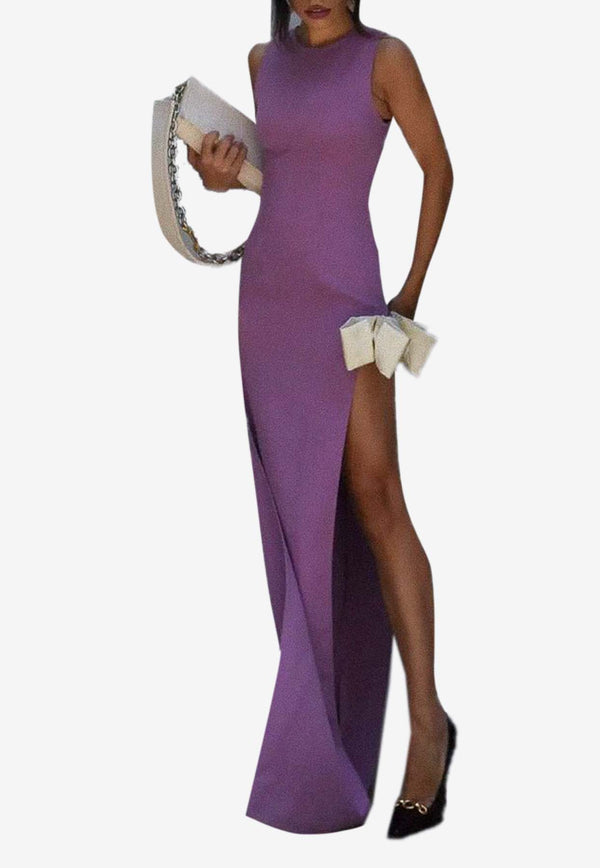 Atoir Jana Bow Embellished Maxi Dress Purple AT230859LILAC/LAVENDAR