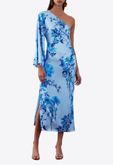 Borgo de Nor Atlantis One-Shoulder Midi Dress Multicolor ATLANTIS_BLUE MULTI